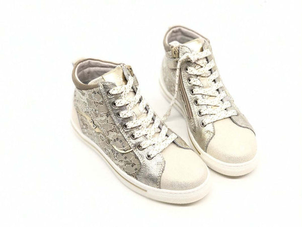 NERO GIARDINI Sneaker alta bambina Luxury Champagne platino