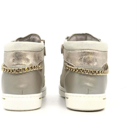 NERO GIARDINI Sneaker alta bambina Luxury Platino Savana