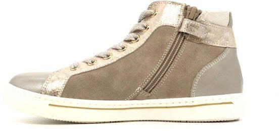 NERO GIARDINI Sneaker alta bambina Savana Platino velour sabbia