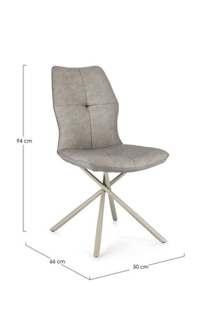 Sedia "Kepler" con gambe in acciaio verniciato a polvere epossidica, per arredo interno 50 x 66 x h 94 cm