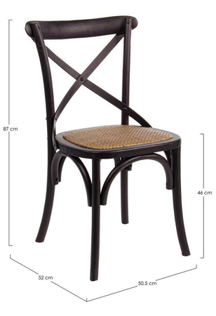 Sedia "Cross" con struttura in legno di olmo, per arredo interno 50,5 x 52 x h 87 cm