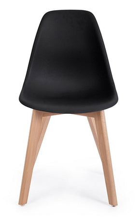 Sedia "System" con gambe in legno di faggio, per arredo interno 51,5 x 46,5 x h 86 cm
