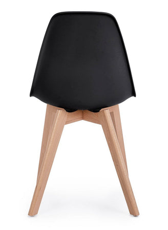 Sedia "System" con gambe in legno di faggio, per arredo interno 51,5 x 46,5 x h 86 cm