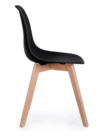 Sedia "System" con gambe in legno di faggio, per arredo interno 51,5 x 46,5 x h 86 cm