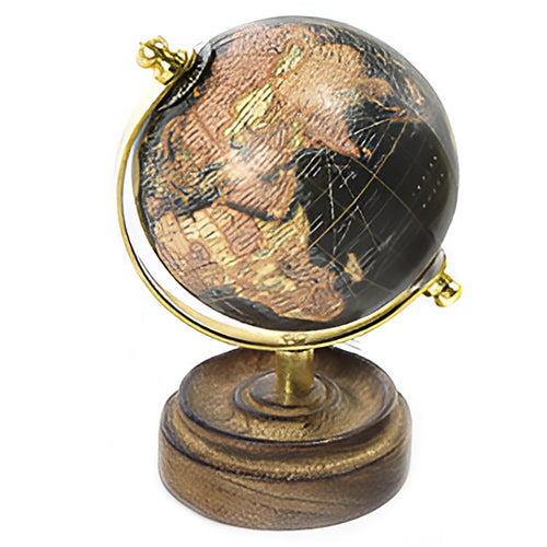 Mappamondo con base in legno, decorazione per interno