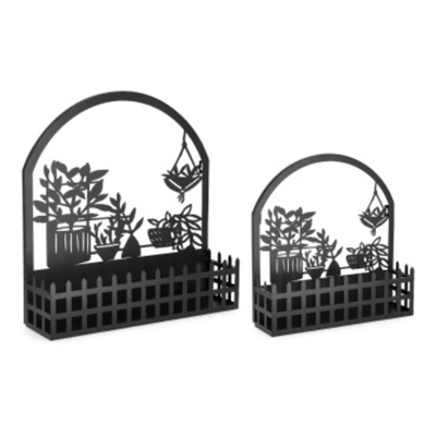 Set 2 Porta Fiore Rosangela Piantine Nero per uso interno ed esterno.