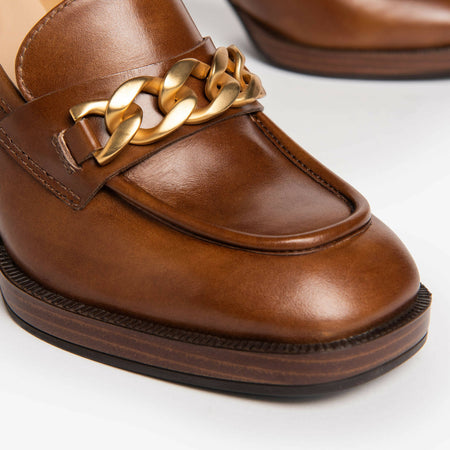 Nerogiardini Donna Mocassini in Pelle Nuova Collezione Tacco 8 Cm