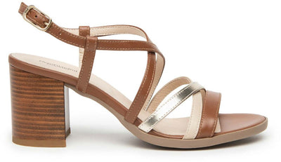 Nerogiardini donna sandalo con tacco in pelle