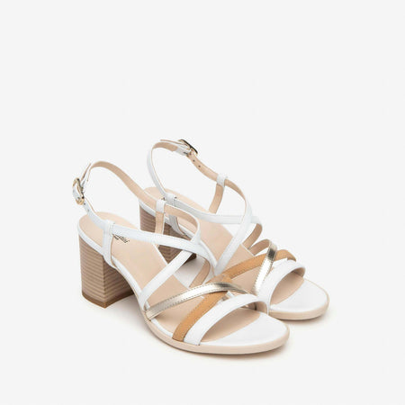 Nerogiardini donna sandalo con tacco in pelle