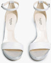 Nerogiardini Sandali Donna In Pelle Laminata E Tacco 10 Cm Sandali Estivi Fashion Inserti In Tessuto Tecnico Glitter Con Fascia E Cinturino Alla Caviglia Con Fibbia