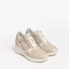 Nerogiardini Scarpe Donna Sneakers Casual Chiare in Pelle Con Suola Zeppa 6 Cm