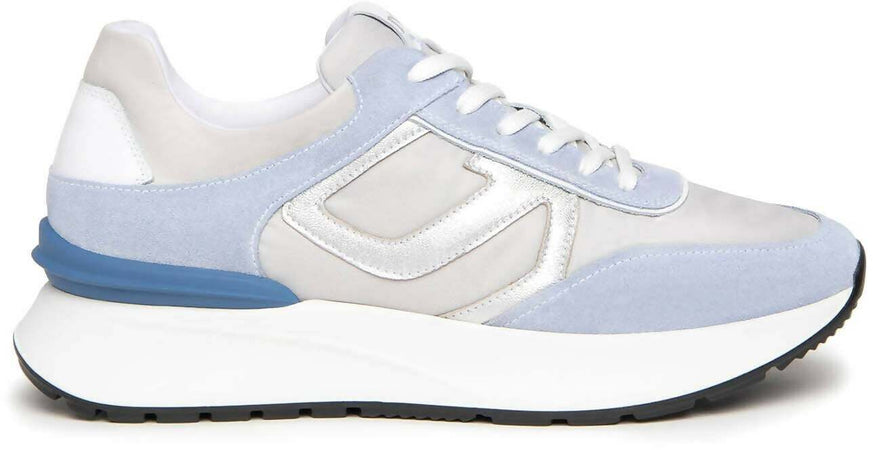 Nerogiardini Scarpe Donna Sneakers in Pelle E Camoscio Con Lacci E Suola in Gomma