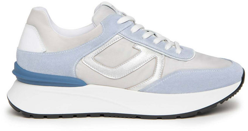 Nerogiardini Scarpe Donna Sneakers in Pelle E Camoscio Con Lacci E Suola in Gomma