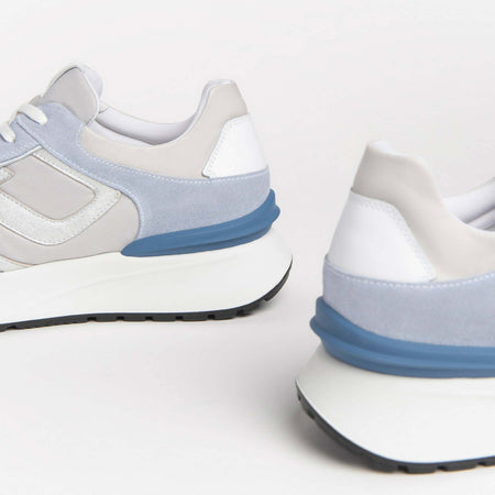 Nerogiardini Scarpe Donna Sneakers in Pelle E Camoscio Con Lacci E Suola in Gomma