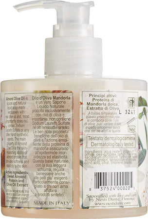 Nesti Dante Sapone Liquido Olio di Oliva e Mandorla 300ml Detergente Naturale Mani Sapone Liquido alla Mandorla Bellezza/Bagno e corpo/Detergenti per il corpo/Detergente per le mani Tiziana non solo gioielli - Civitanova Marche, Commerciovirtuoso.it