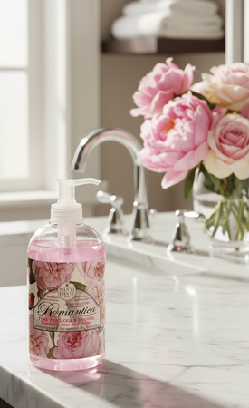 Nesti Dante Sapone Liquido Romantica Rosa E Peonia 500 ml Sapone Liquido Detergente Mani Rosa Medicea e Peonia
