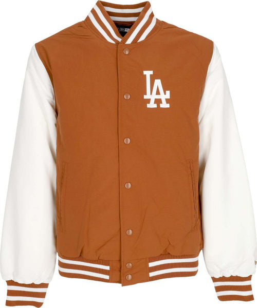 NEW-ERA-Giubbotto-Bomber-Uomo-Mlb-Team-Wordmark-Bomber-Losdod-Earth-Brown/white-da-uomo