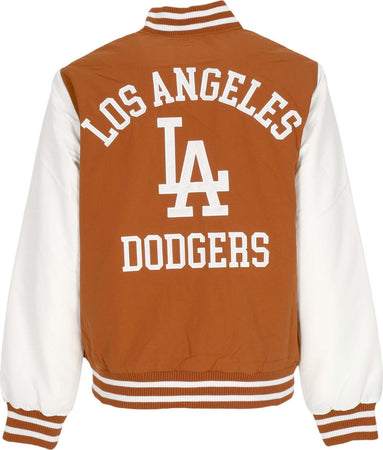 NEW-ERA-Giubbotto-Bomber-Uomo-Mlb-Team-Wordmark-Bomber-Losdod-Earth-Brown/white-da-uomo