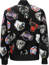 NEW-ERA-Giubbotto-Bomber-Uomo-Nba-All-Over-Print-Team-Logo-Bomber-Black/front-Door-Red-da-uomo