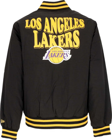 NEW-ERA-Giubbotto-Bomber-Uomo-Nba-Script-Bomber-Jacket-Loslak-Black/authentic-Gold-da-uomo