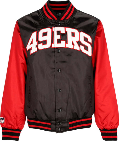 NEW-ERA-Giubbotto-Bomber-Uomo-Nfl-Satin-Bomber-Saf49e-Black/scarlet-da-uomo