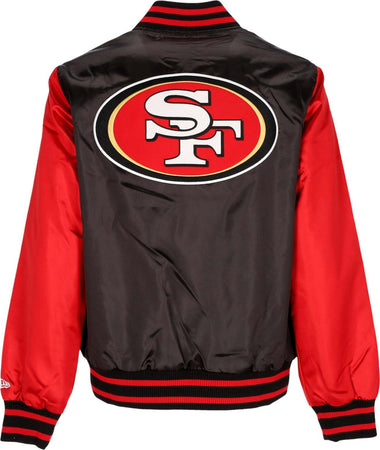 NEW-ERA-Giubbotto-Bomber-Uomo-Nfl-Satin-Bomber-Saf49e-Black/scarlet-da-uomo
