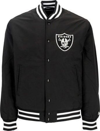 NEW-ERA-Giubbotto-Bomber-Uomo-Nfl-Team-Logo-Bp-Bomber-Lasrai-Black/white-da-uomo