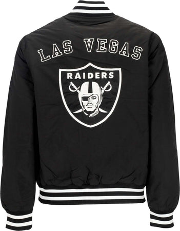 NEW-ERA-Giubbotto-Bomber-Uomo-Nfl-Team-Logo-Bp-Bomber-Lasrai-Black/white-da-uomo