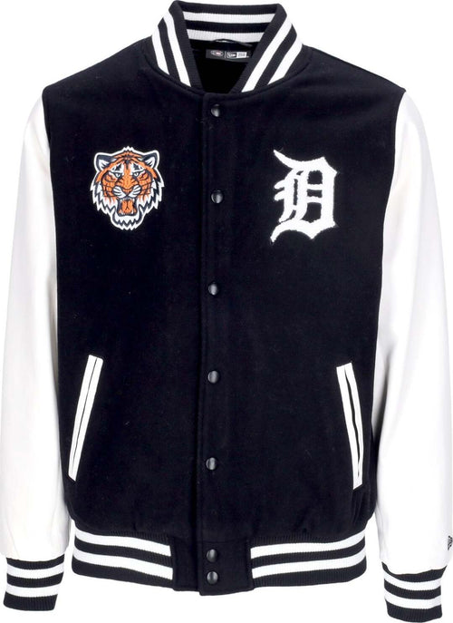 NEW-ERA-Giubbotto-College-Uomo-Mlb-Wordmark-Varsity-Jacket-Dettig-Black-da-uomo