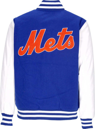 NEW-ERA-Giubbotto-College-Uomo-Mlb-Wordmark-Varsity-Jacket-Neymet-Bright-Royal-da-uomo