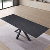 Tavolo Betelgeuse con gambe in metallo e piano in ceramica, design moderno, 160/240 x 110 x h 76 cm
