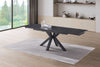 Tavolo Betelgeuse con gambe in metallo e piano in ceramica, design moderno, 160/240 x 110 x h 76 cm