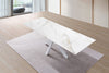Tavolo Betelgeuse con gambe in metallo e piano in ceramica, design moderno, 160/240 x 110 x h 76 cm