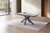 Tavolo Betelgeuse con gambe in metallo e piano in ceramica, design moderno, 160/240 x 110 x h 76 cm