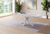 Tavolo Betelgeuse con gambe in metallo e piano in ceramica, design moderno, 160/240 x 110 x h 76 cm
