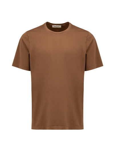 Gran Sasso T-Shirt Basica in Cotone Marrone da uomo