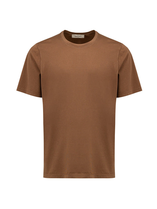 Gran Sasso T-Shirt Basica in Cotone Marrone da uomo