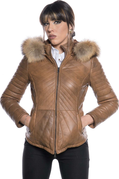 Nika---Piumino-Donna-Cuoio-in-vera-pelle