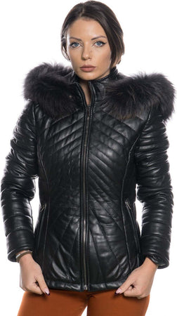Nika---Piumino-Donna-Nero-in-vera-pelle