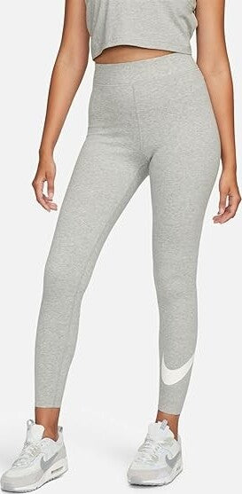 Nike-DV7795-063-W-NSW-NK-CLSC-GX-HR-TGHT-SWSH-Leggings-Donna-Dk-Grey-Heather/Sail
