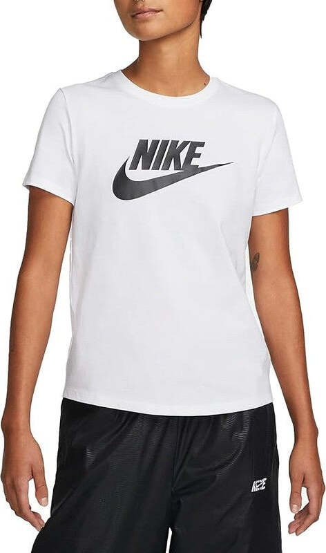 NIKE-DX7906-100-W-NSW-Tee-ESSNTL-ICN-FTRA-T-Shirt-Donna-White/Black/Black