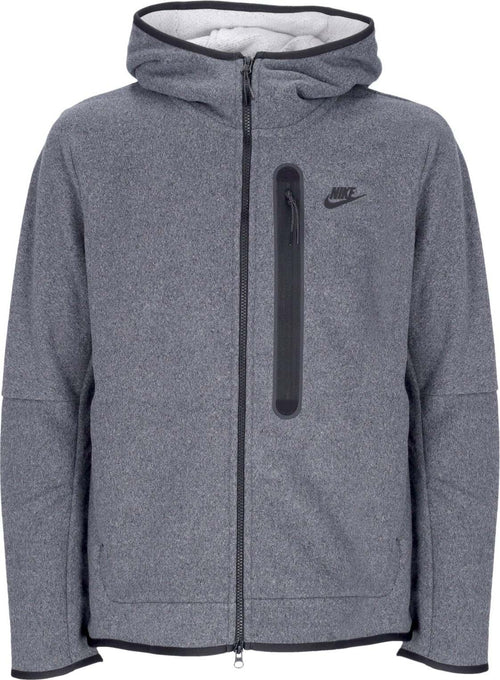 Nike-Felpa-Cappuccio-Zip-Uomo-Sportswear-Tech-Fleece-Full-zip-Winter-Hoodie-Black/black-da-uomo