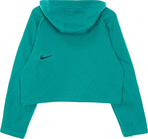 Nike-Felpa-Leggera-Cappuccio-Donna-W-Sportswear-Tech-Pack-Hoodie-All-Over-Jacquard-Neptune-Green/black-da-donna