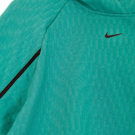 Nike-Felpa-Leggera-Cappuccio-Donna-W-Sportswear-Tech-Pack-Hoodie-All-Over-Jacquard-Neptune-Green/black-da-donna