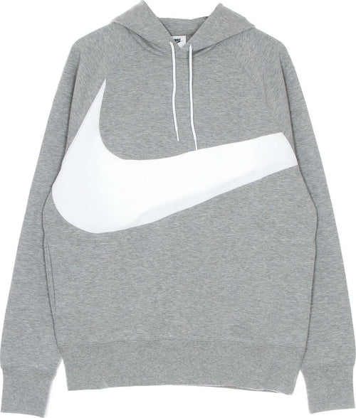 Nike-Felpa-Leggera-Cappuccio-Uomo-Swoosh-Tech-Fleece-Pullover-Hoodie-Dk-Grey-Heather/white/white-da-uomo