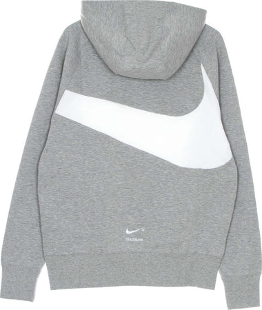 Nike-Felpa-Leggera-Cappuccio-Uomo-Swoosh-Tech-Fleece-Pullover-Hoodie-Dk-Grey-Heather/white/white-da-uomo