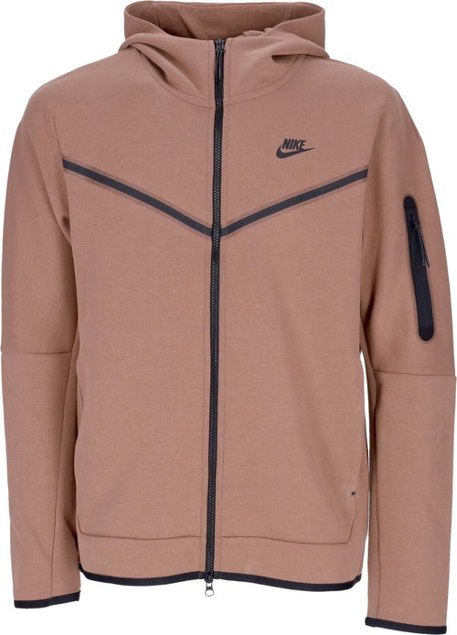 Nike-Felpa-Leggera-Cappuccio-Zip-Uomo-Sportswear-Tech-Fleece-Full-zip-Hoodie-Archaeo-Brown/archaeo-Brown/black-da-uomo