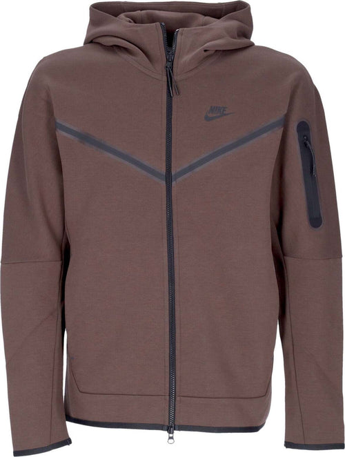 Nike-Felpa-Leggera-Cappuccio-Zip-Uomo-Sportswear-Tech-Fleece-Full-zip-Hoodie-Baroque-Brown/baroque-Brown/black-da-uomo