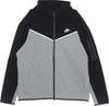 Nike-Felpa-Leggera-Cappuccio-Zip-Uomo-Sportswear-Tech-Fleece-Hoodie-Black/dk-Grey-Heather/white-da-uomo