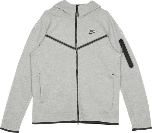 Nike-Felpa-Leggera-Cappuccio-Zip-Uomo-Sportswear-Tech-Fleece-Hoodie-Dk-Grey-Heather/black-da-uomo